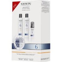 NIOXIN KIT (sis. shampoon 300ml, hoitoaineen 300 ml ja hiuspohjan hoidon 100 ml)  SYSTEM 6